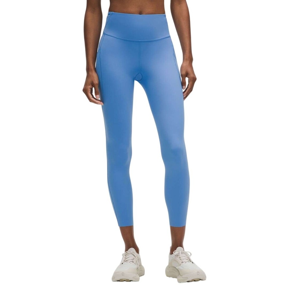 Lululemon Pool Party Blue Fast and Free High Rise 25" Pocket Tights Size‎ 8